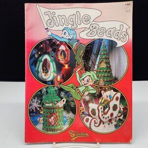 Vintage Christmas Bead Sequin Ornament Craft Book Jingle Beads By Taurus